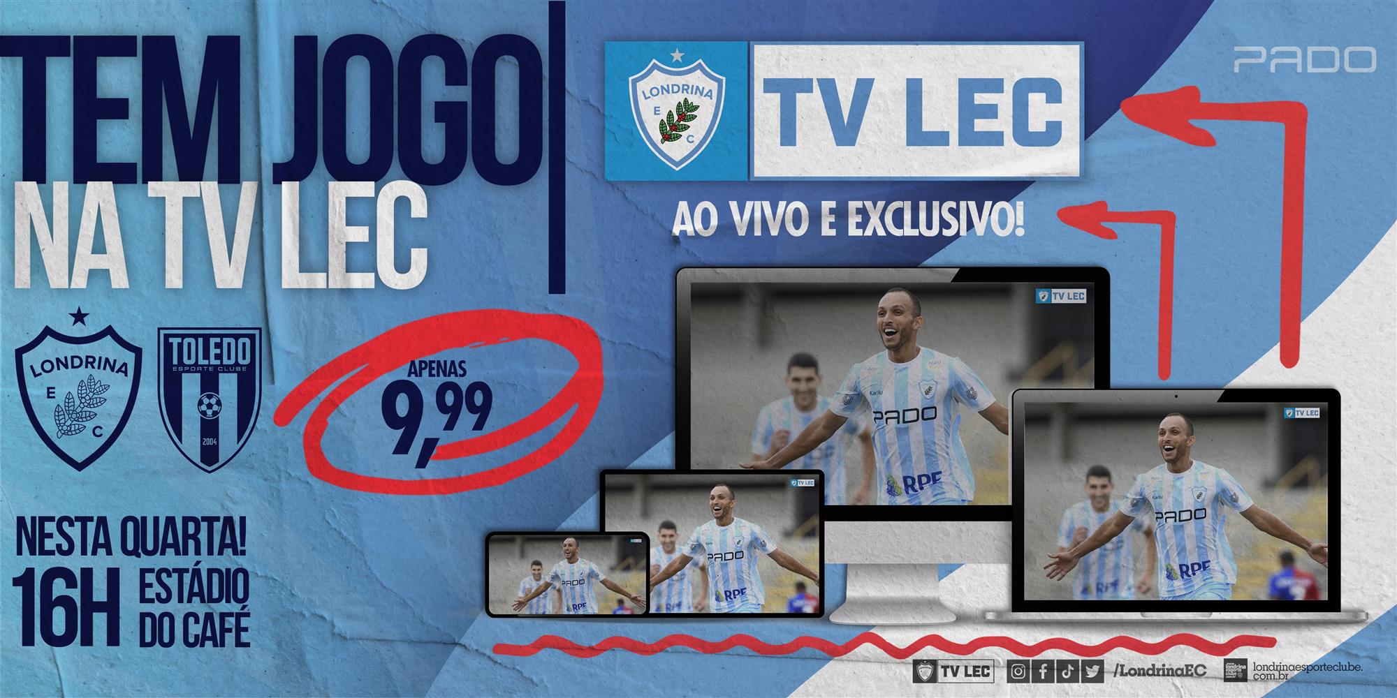Assista ao jogo Londrina x Toledo ao vivo pela TV LEC! Só R$ 9,99
